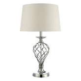 Iffley Touch Table Lamp Silver Cage Twist Base With Shade - Large